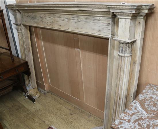A pine fire surround W.200cm approx